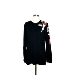 Cirque du Soleil Viva Elvis Long Sleeve Black V-Neck Shirt Size Small‎